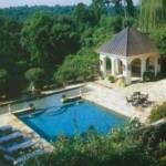 "The open-air cabana includes a Viking grill for preparing a poolside meal." 
At Home in Arkansas | © 2005

Pool Construction: Brooks Pool Co., Inc. 
General Contractor: Jack Hartsell Construction, Little Rock, AR.
Photography: Larry Pennington | © 2005