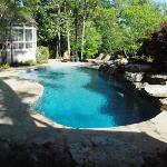 Pool Construction: Brooks Pool Co., Inc. 
Interior Finish: Caribbean Blue PebbleTec®

Landscape Architect: Landscape Associates, LLC | North Little Rock, AR

Brooks Pool Co., Inc. | © 2021 