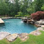 Pool Construction: Brooks Pool Co., Inc. 
Interior Finish: Tahoe Blue PebbleTec®

Landscape Architect: Landscape Associates, LLC | North Little Rock, AR

Brooks Pool Co., Inc. | © 2021 