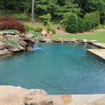 Pool Construction: Brooks Pool Co., Inc. 
Interior Finish: Tahoe Blue PebbleTec®

Landscape Architect: Landscape Associates, LLC | North Little Rock, AR

Brooks Pool Co., Inc. | © 2021 